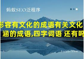 形容有文化的成语有关文化内涵的成语,四字词语 还有吗