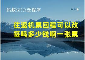 往返机票回程可以改签吗多少钱啊一张票