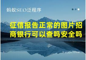 征信报告正常的图片招商银行可以查吗安全吗