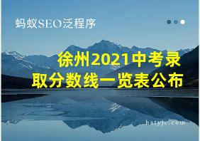 徐州2021中考录取分数线一览表公布