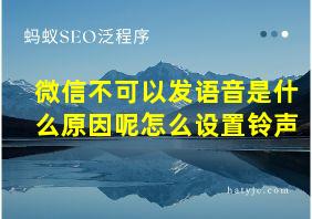 微信不可以发语音是什么原因呢怎么设置铃声