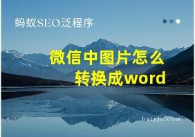 微信中图片怎么转换成word