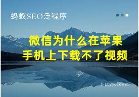 微信为什么在苹果手机上下载不了视频