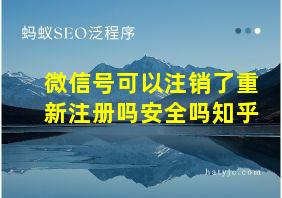 微信号可以注销了重新注册吗安全吗知乎