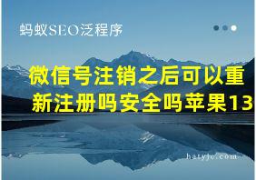 微信号注销之后可以重新注册吗安全吗苹果13