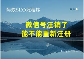 微信号注销了能不能重新注册