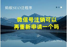 微信号注销可以再重新申请一个吗