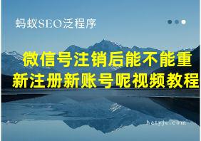 微信号注销后能不能重新注册新账号呢视频教程