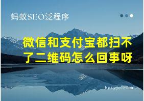 微信和支付宝都扫不了二维码怎么回事呀