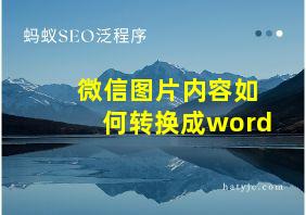 微信图片内容如何转换成word