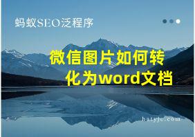 微信图片如何转化为word文档