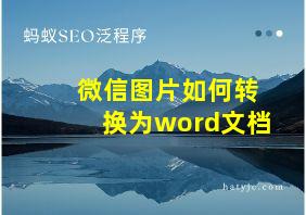 微信图片如何转换为word文档