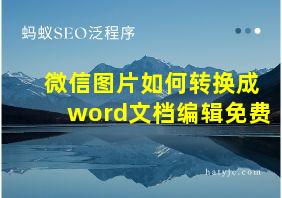 微信图片如何转换成word文档编辑免费