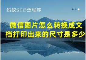 微信图片怎么转换成文档打印出来的尺寸是多少