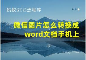 微信图片怎么转换成word文档手机上