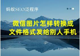 微信图片怎样转换成文件格式发给别人手机