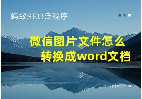 微信图片文件怎么转换成word文档