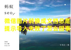 微信图片转换成文档总是提示导入失败了怎么回事