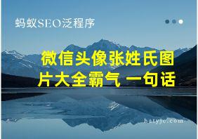 微信头像张姓氏图片大全霸气 一句话