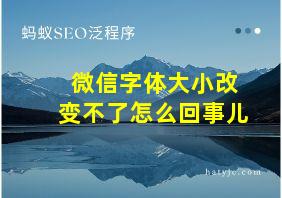 微信字体大小改变不了怎么回事儿