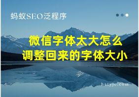 微信字体太大怎么调整回来的字体大小