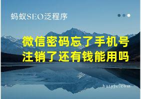 微信密码忘了手机号注销了还有钱能用吗