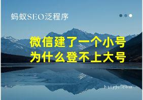 微信建了一个小号为什么登不上大号