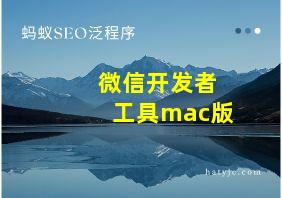 微信开发者工具mac版