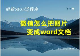 微信怎么把图片变成word文档