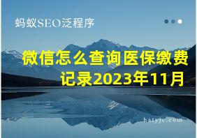 微信怎么查询医保缴费记录2023年11月