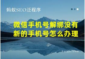 微信手机号解绑没有新的手机号怎么办理