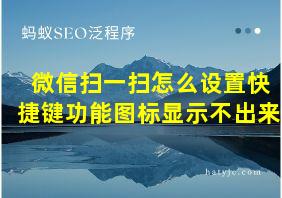 微信扫一扫怎么设置快捷键功能图标显示不出来