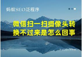 微信扫一扫摄像头转换不过来是怎么回事