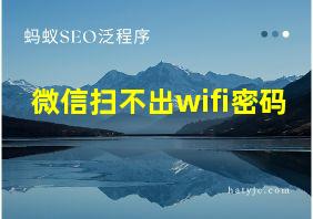 微信扫不出wifi密码