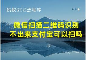 微信扫描二维码识别不出来支付宝可以扫吗