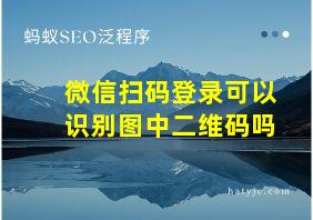 微信扫码登录可以识别图中二维码吗