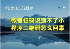 微信扫码识别不了小程序二维码怎么回事