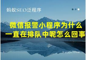 微信报警小程序为什么一直在排队中呢怎么回事