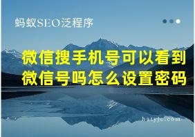 微信搜手机号可以看到微信号吗怎么设置密码