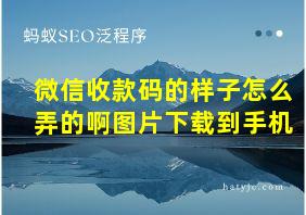 微信收款码的样子怎么弄的啊图片下载到手机