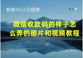 微信收款码的样子怎么弄的图片和视频教程