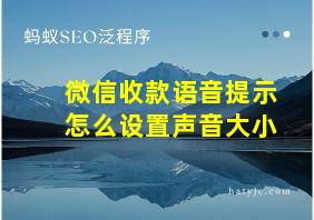 微信收款语音提示怎么设置声音大小