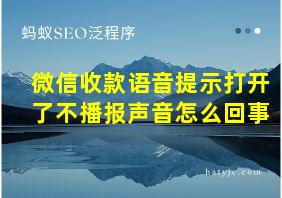 微信收款语音提示打开了不播报声音怎么回事