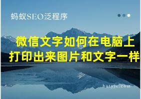 微信文字如何在电脑上打印出来图片和文字一样