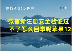 微信新注册安全验证过不了怎么回事呢苹果12