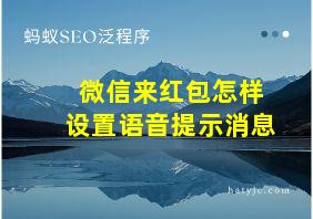 微信来红包怎样设置语音提示消息