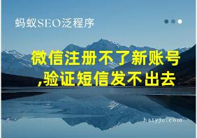 微信注册不了新账号,验证短信发不出去