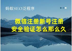 微信注册新号注册安全验证怎么那么久