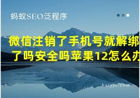 微信注销了手机号就解绑了吗安全吗苹果12怎么办