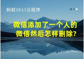 微信添加了一个人的微信然后怎样删除?